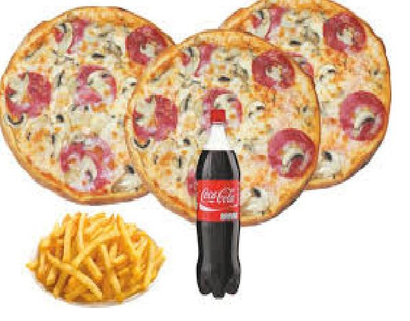 3'lü Orta Boy Pizza Menü