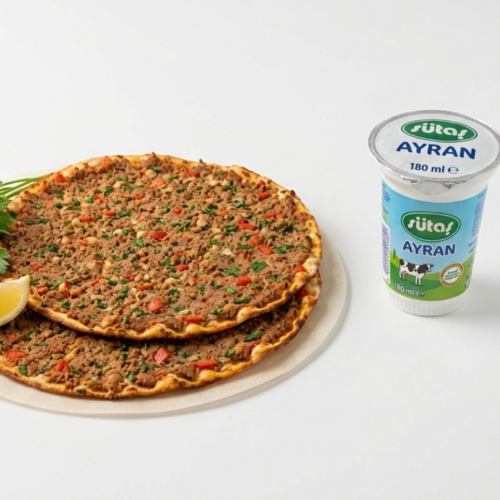 2'li Lahmacun Menü + Sütaş Ayran