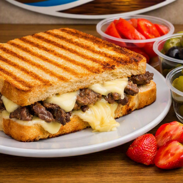 Kavurmalı ,kaşarlı tost