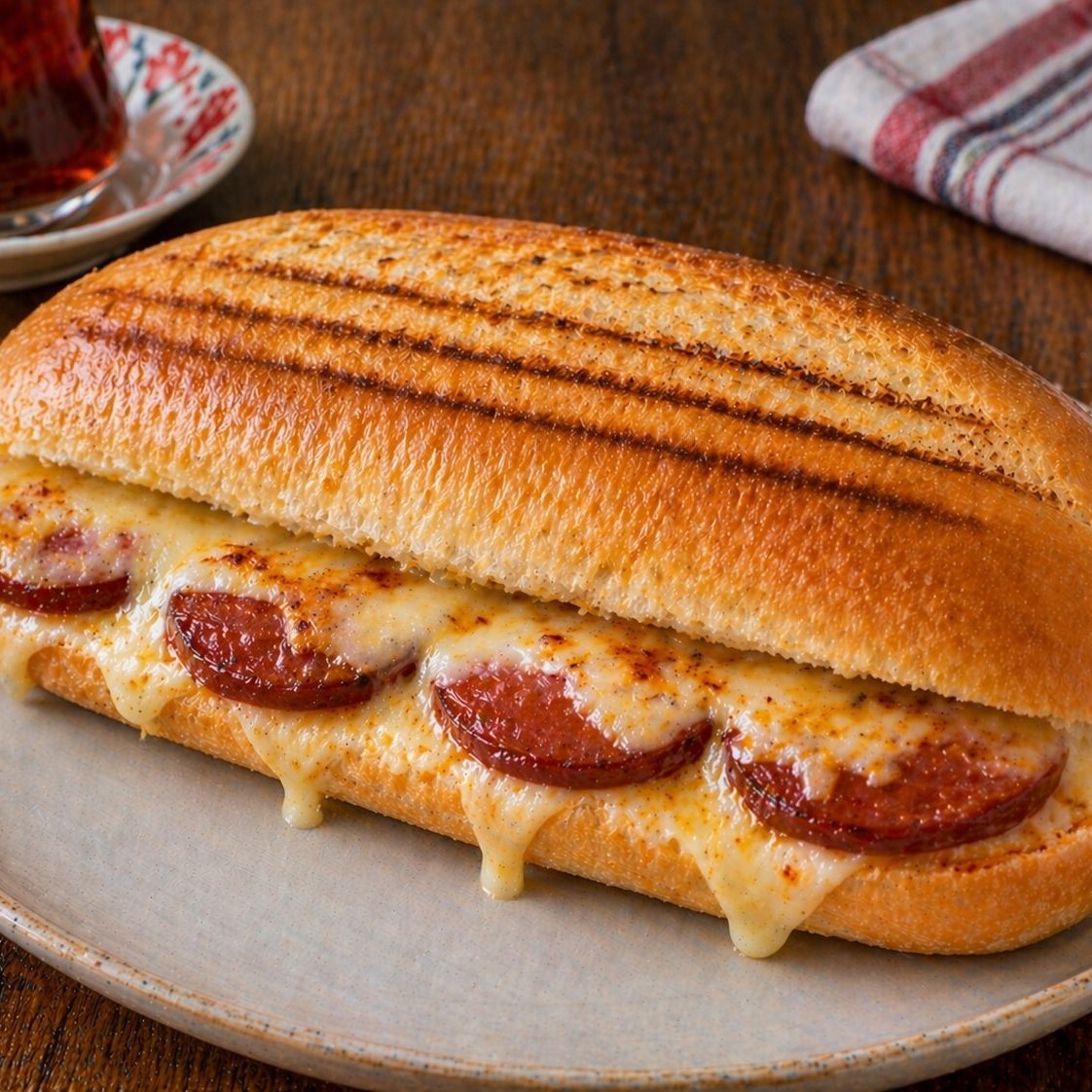 Kaşarlı Sucuklu Tost