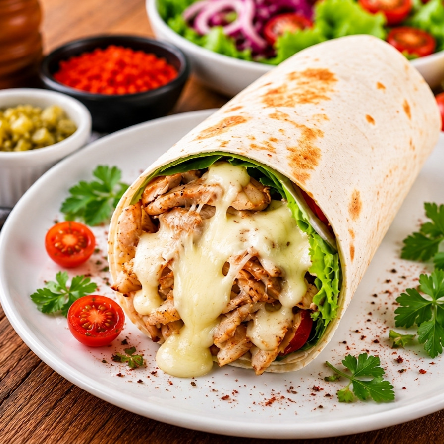 Katık Kaşarlı Mega Tavuk Döner Dürüm (140 gr)