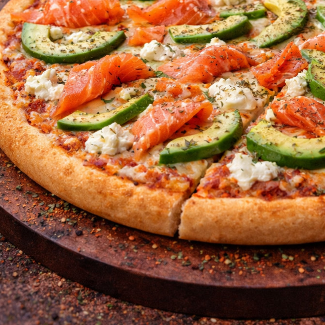 Avokadolu Füme Somon Pizza (Orta Boy)