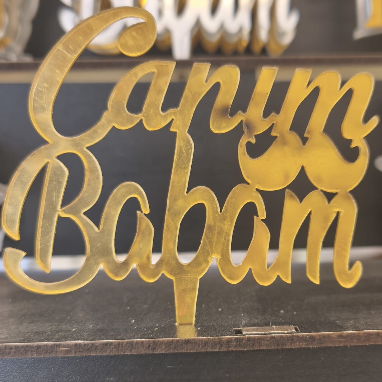 PLEKSİ PASTA YAZISI CANIM BABAM