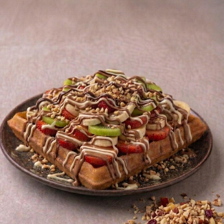 Karışık Meyve Waffle (Dilimlenmiş)