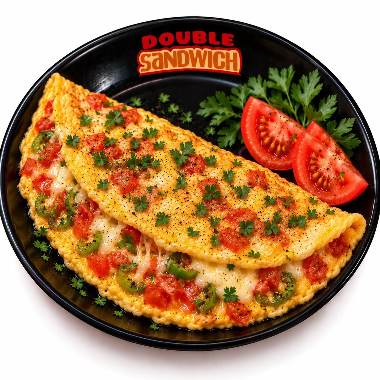 Domatesli Biberli Kaşarlı Omlet