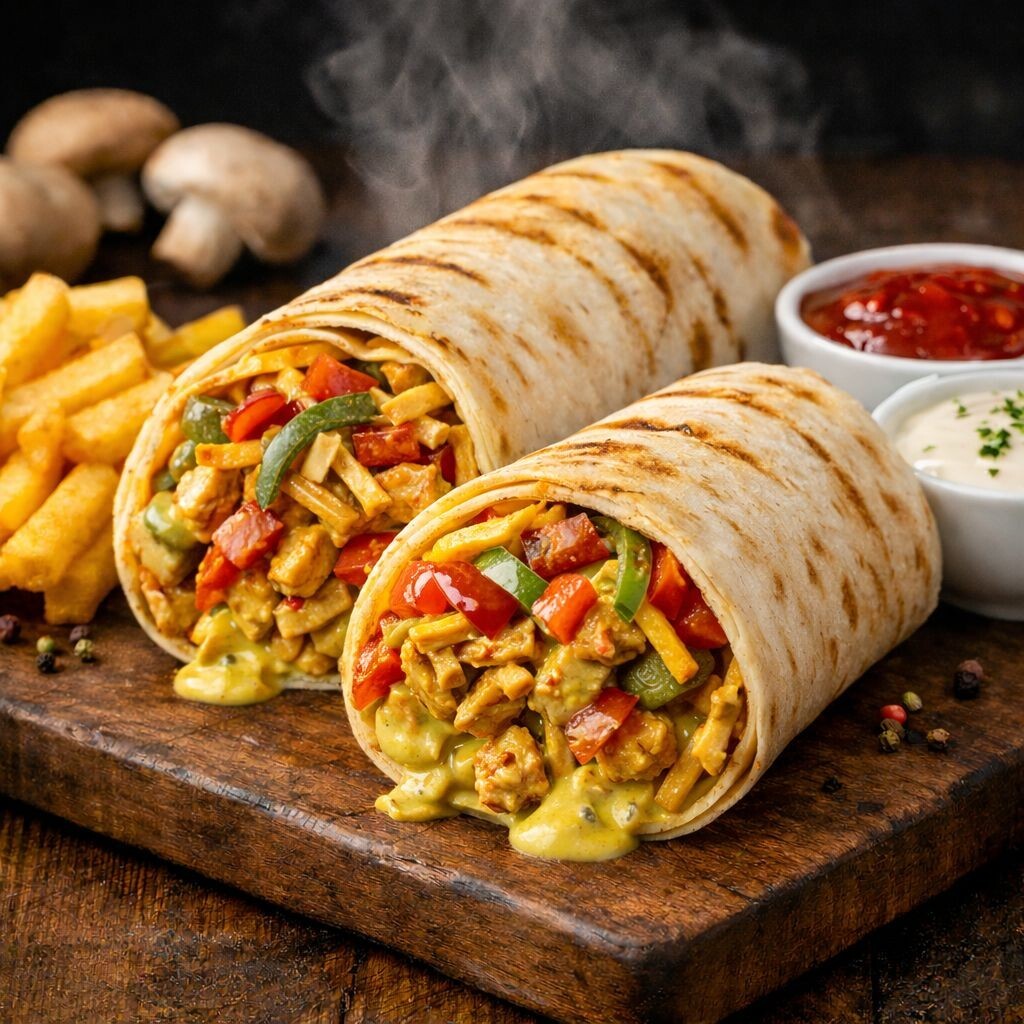 Tavuk Döner Dürüm Köri Soslu