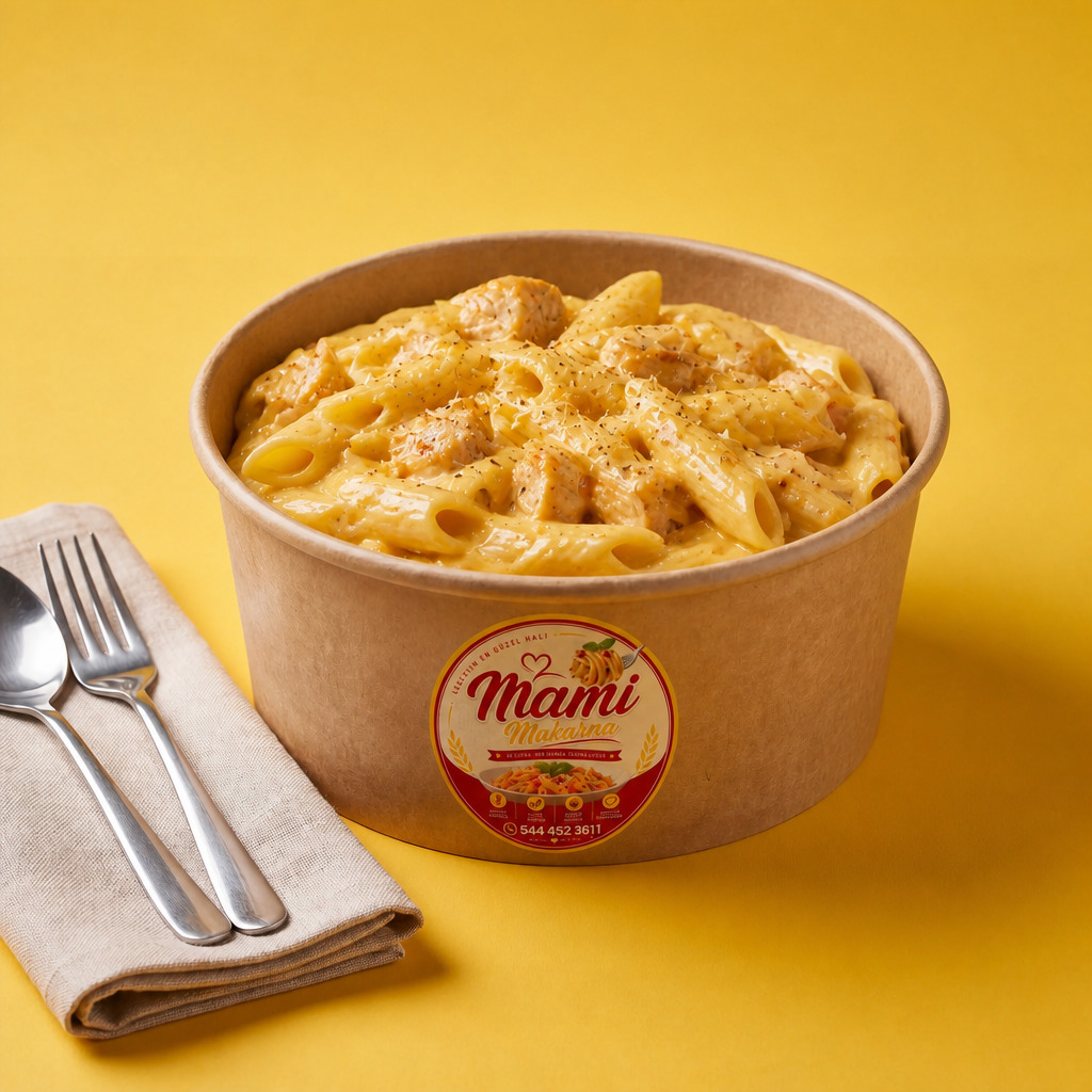 Cheddar Soslu Tavuklu Makarna