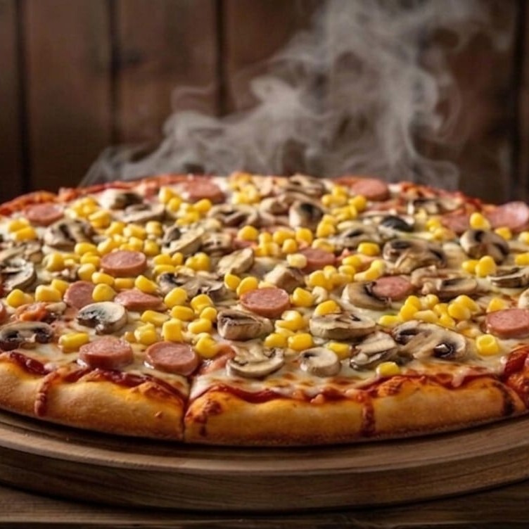 Parti Pizza ( Büyük Boy ) VIP Live Sos Bol Sosis Mısır ve Mantar ile VIP Gurme Pizzacı Pizza
