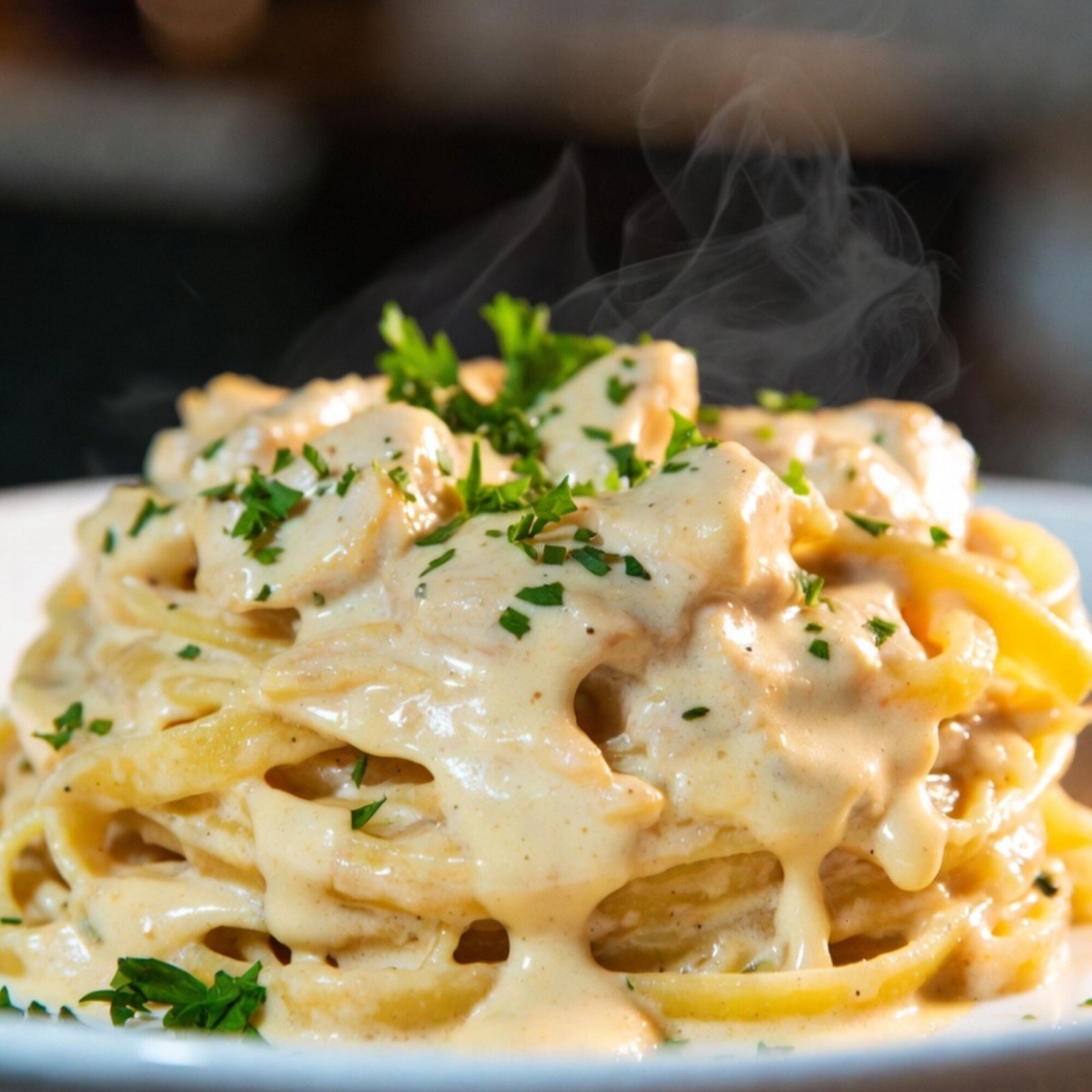 Alfredo Chicken Köri Soslu Makarna
