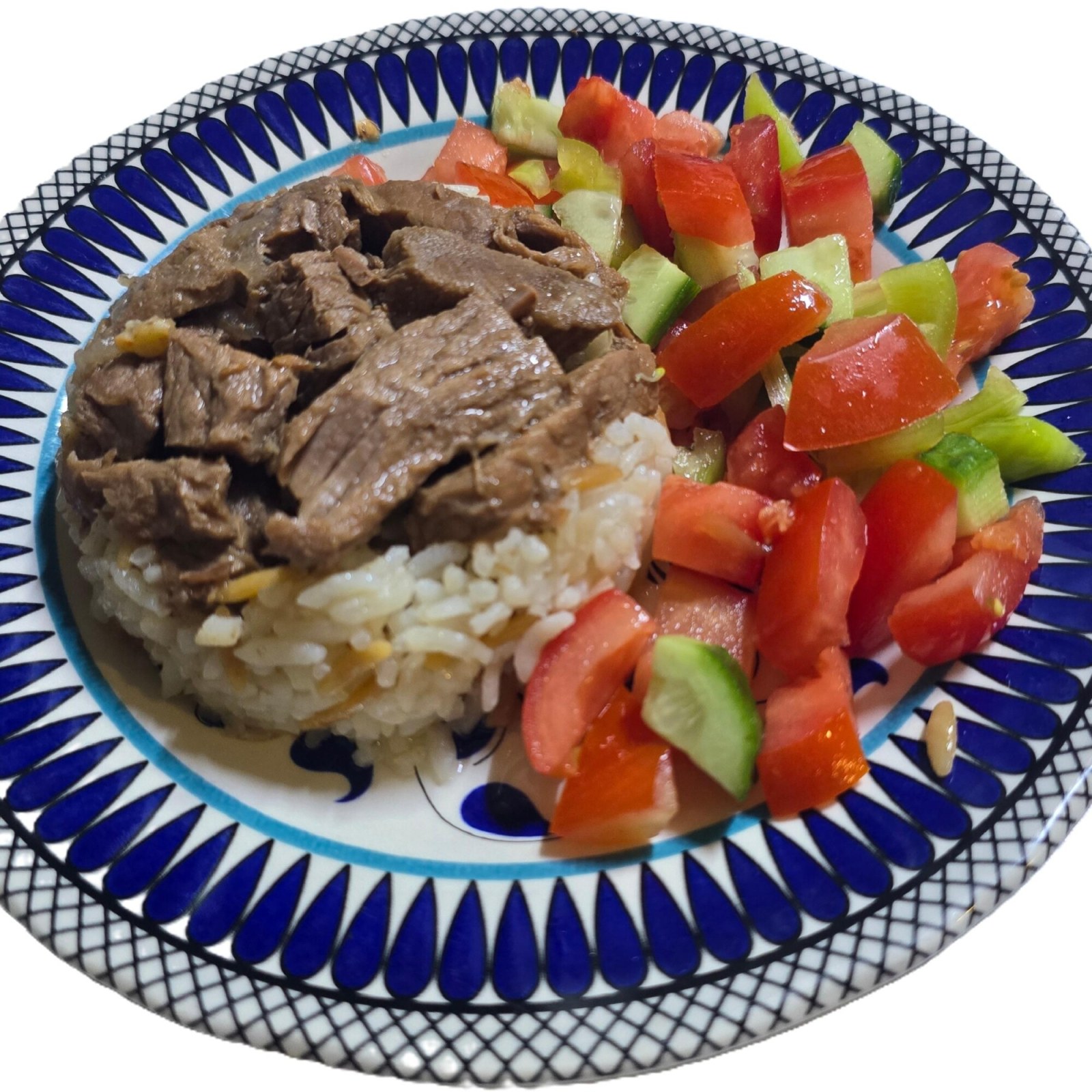 Pilav üstü Kavurma ve Çoban salata