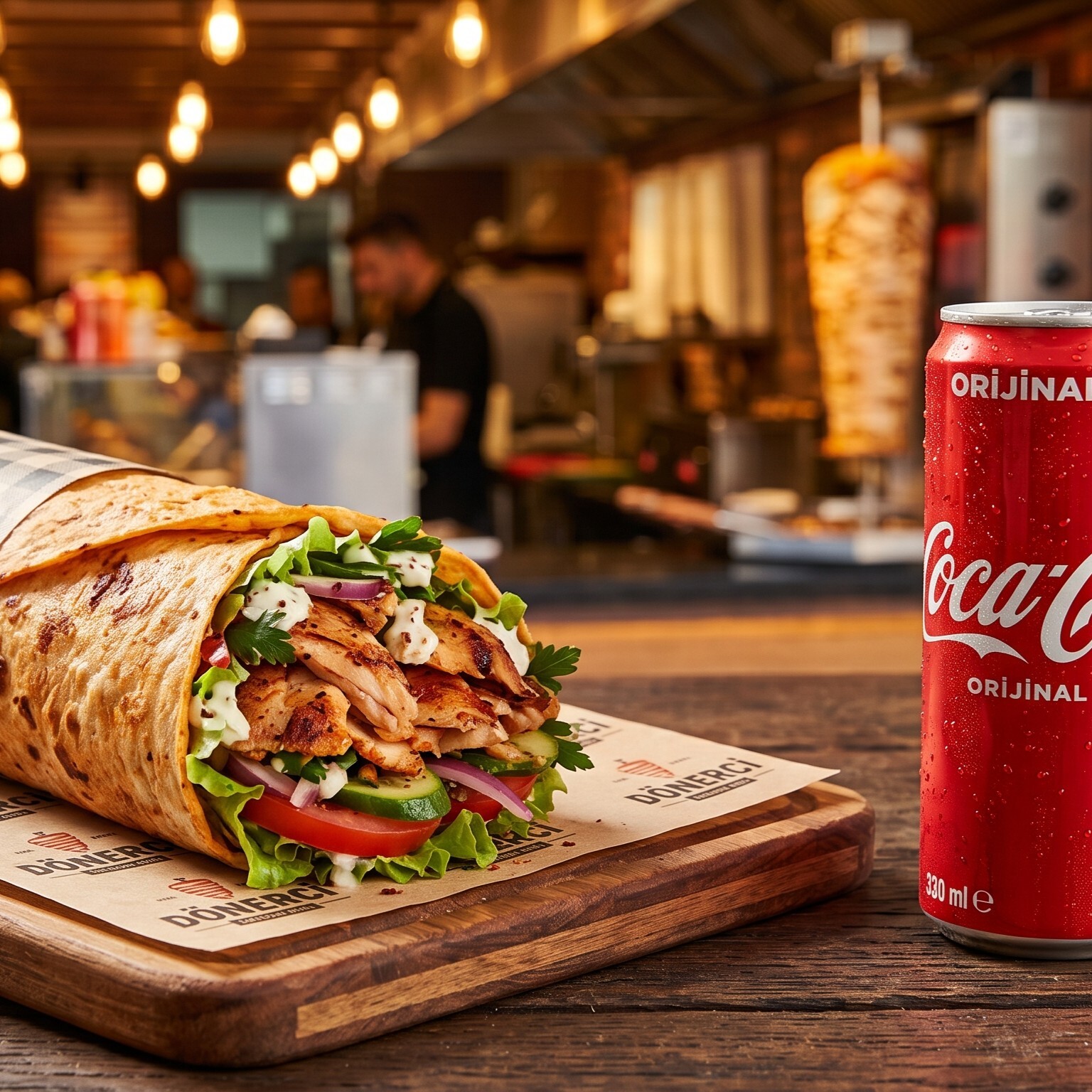 Tavuk Döner Dürüm + Coca Cola (330 ml)