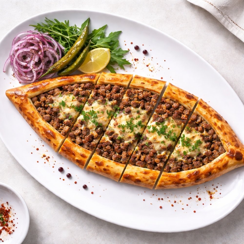 Kavurmalı Kaşarlı Pide