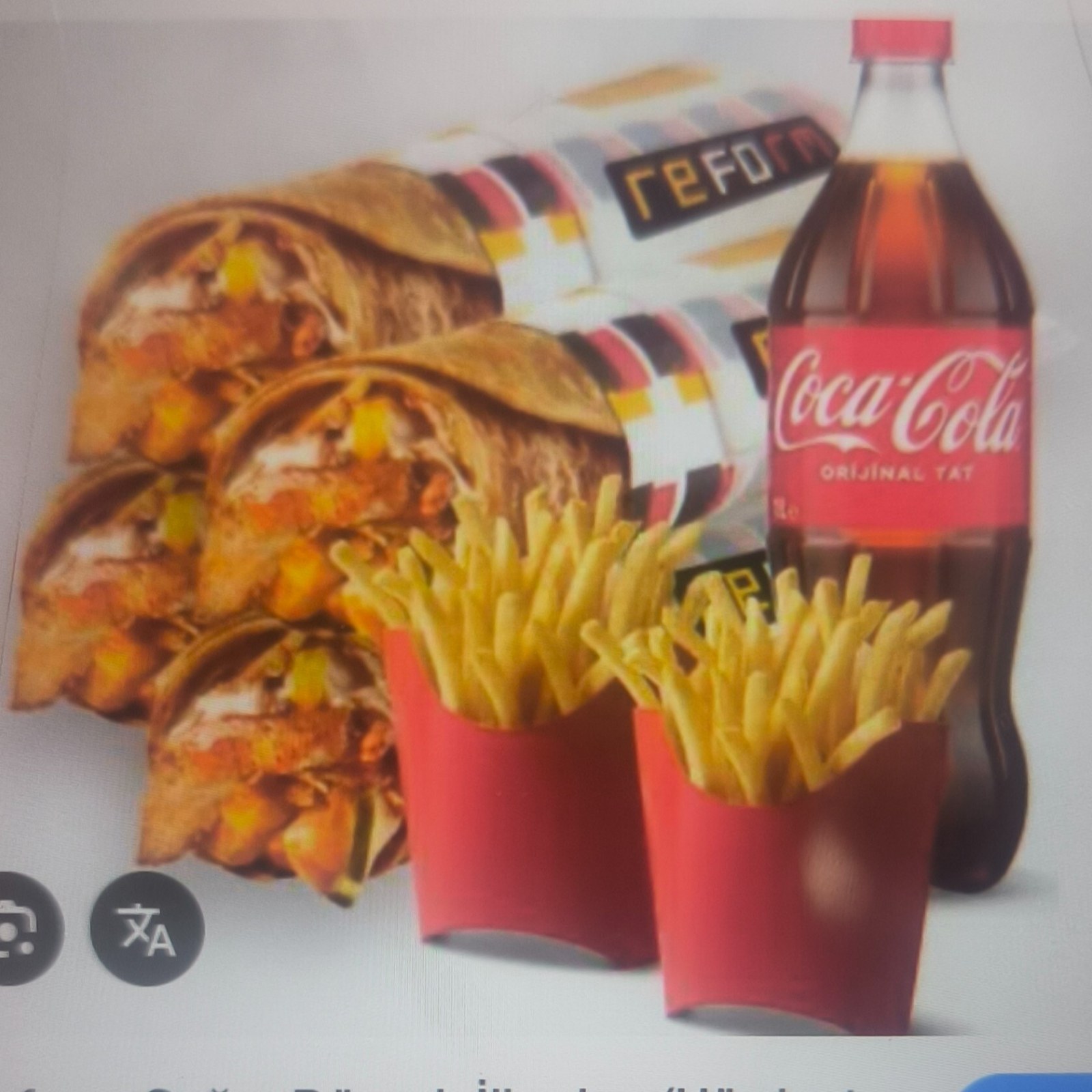 Lux Duble Menü ( 3 dürüm 2 porsiyon patates 1 litre ayran)