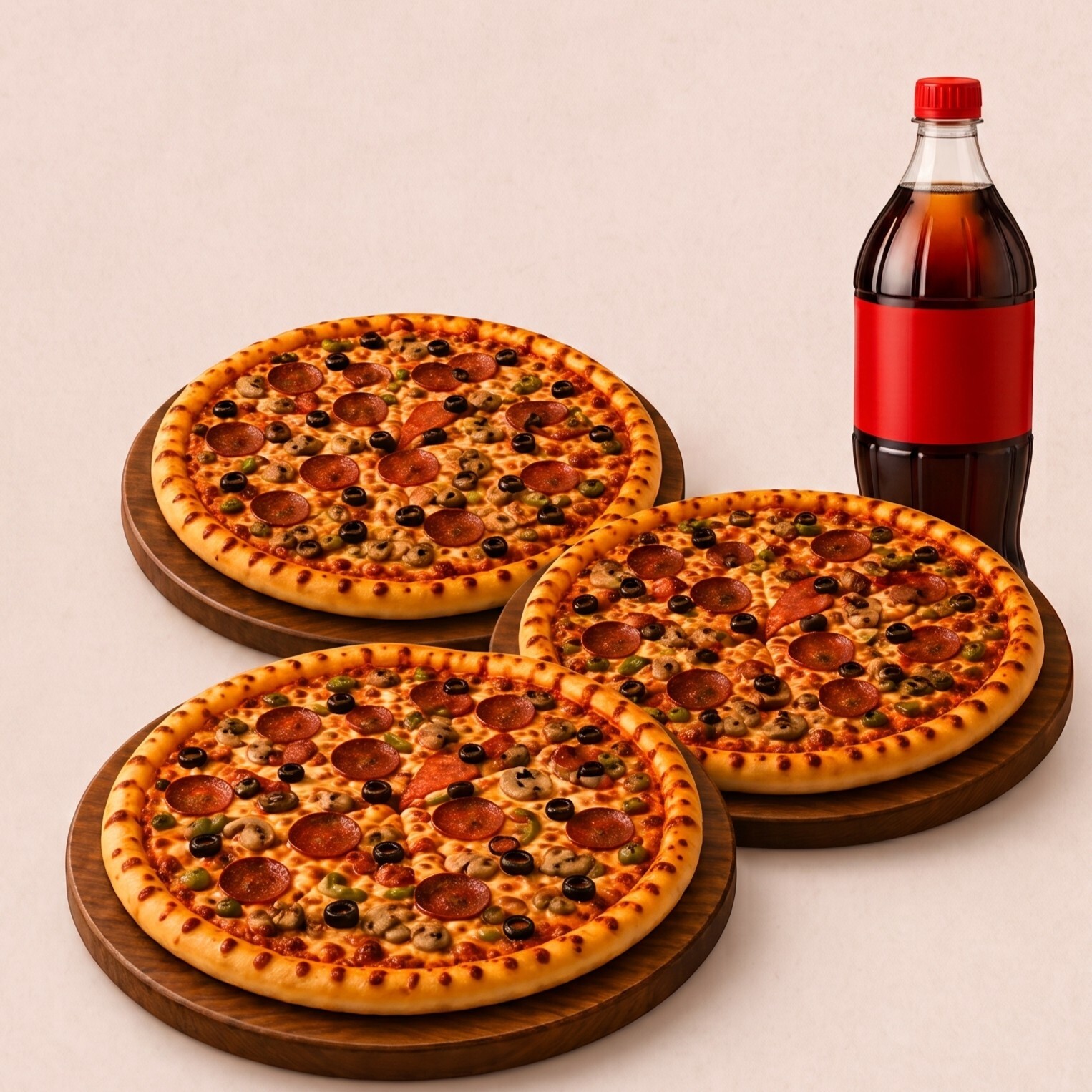 Rio 3'lü Aile Boyu Pizza Menü