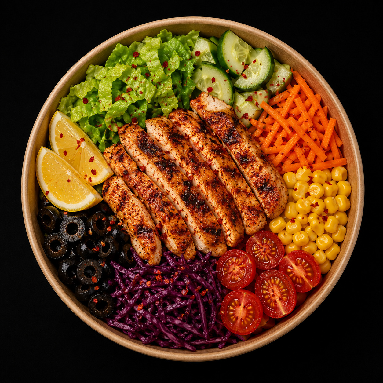 Acılı Izgara Tavuklu Salata