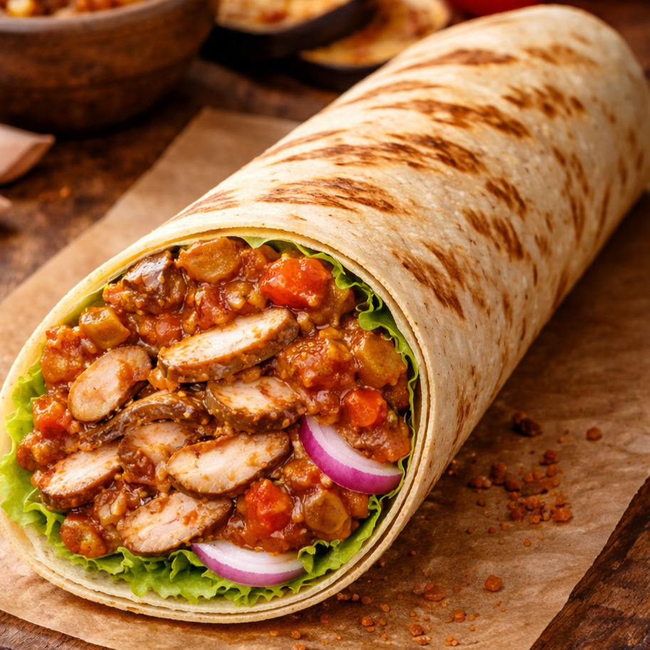 Patlıcan Soslu Tavuk Döner Dürüm