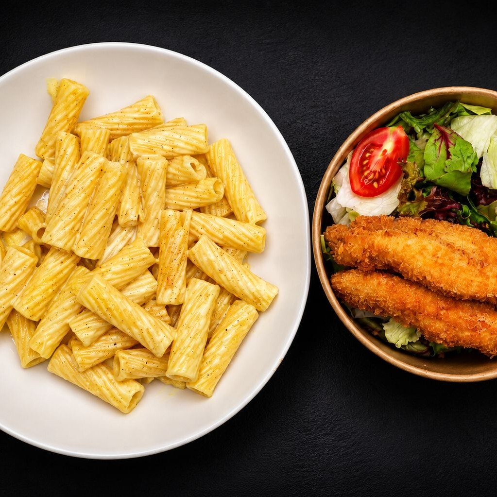 Çıtır Tavuklu Köri Soslu Tortoglioni