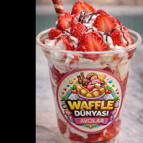 Çilek Rüyası Belçika Bardak Waffle