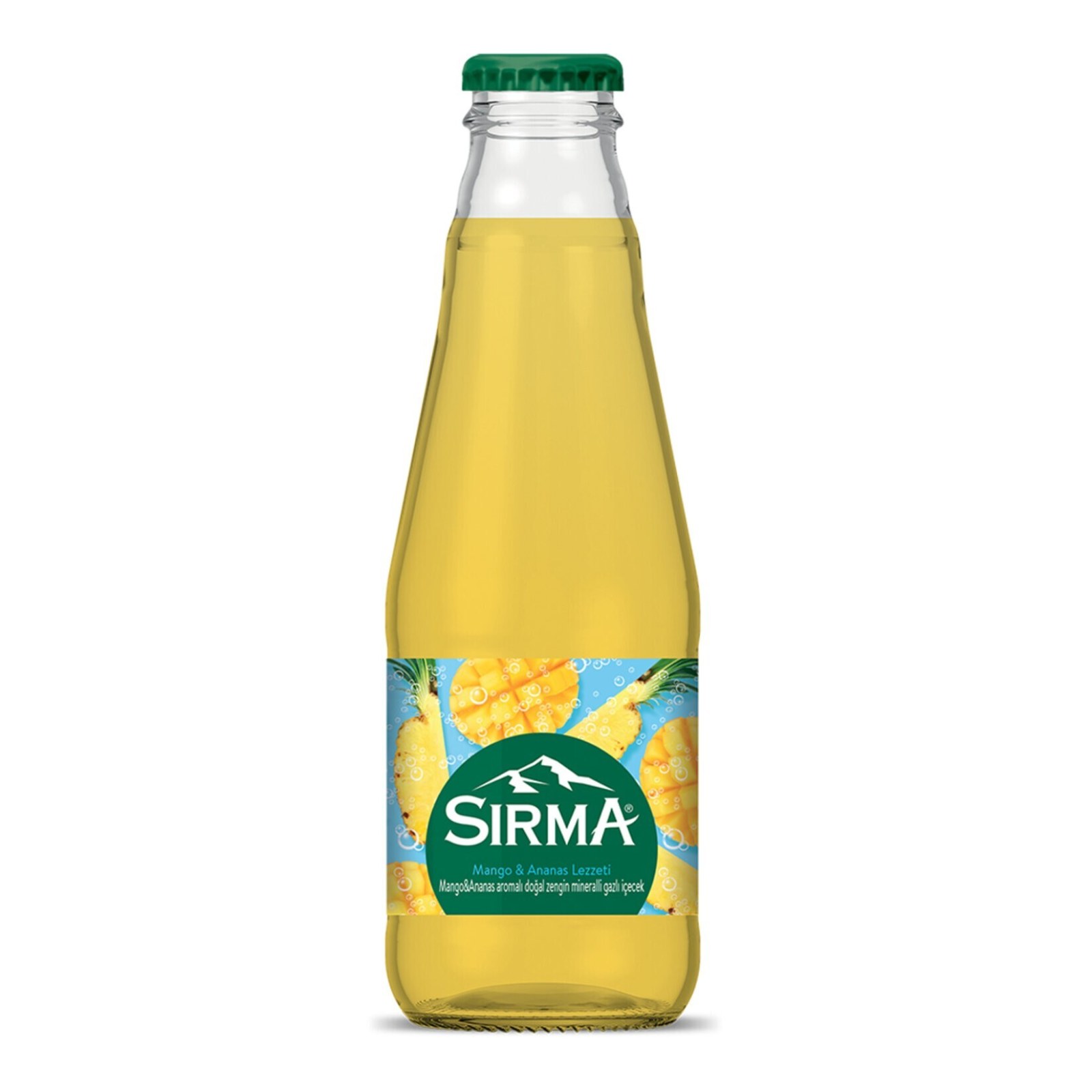 Mango/ananas aromalı doğal zengin mineralli gazlı içecek