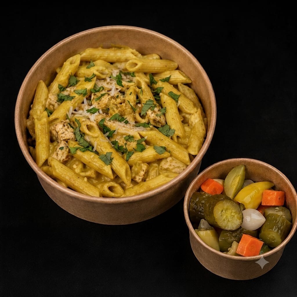 Köri Soslu Penne Makarna