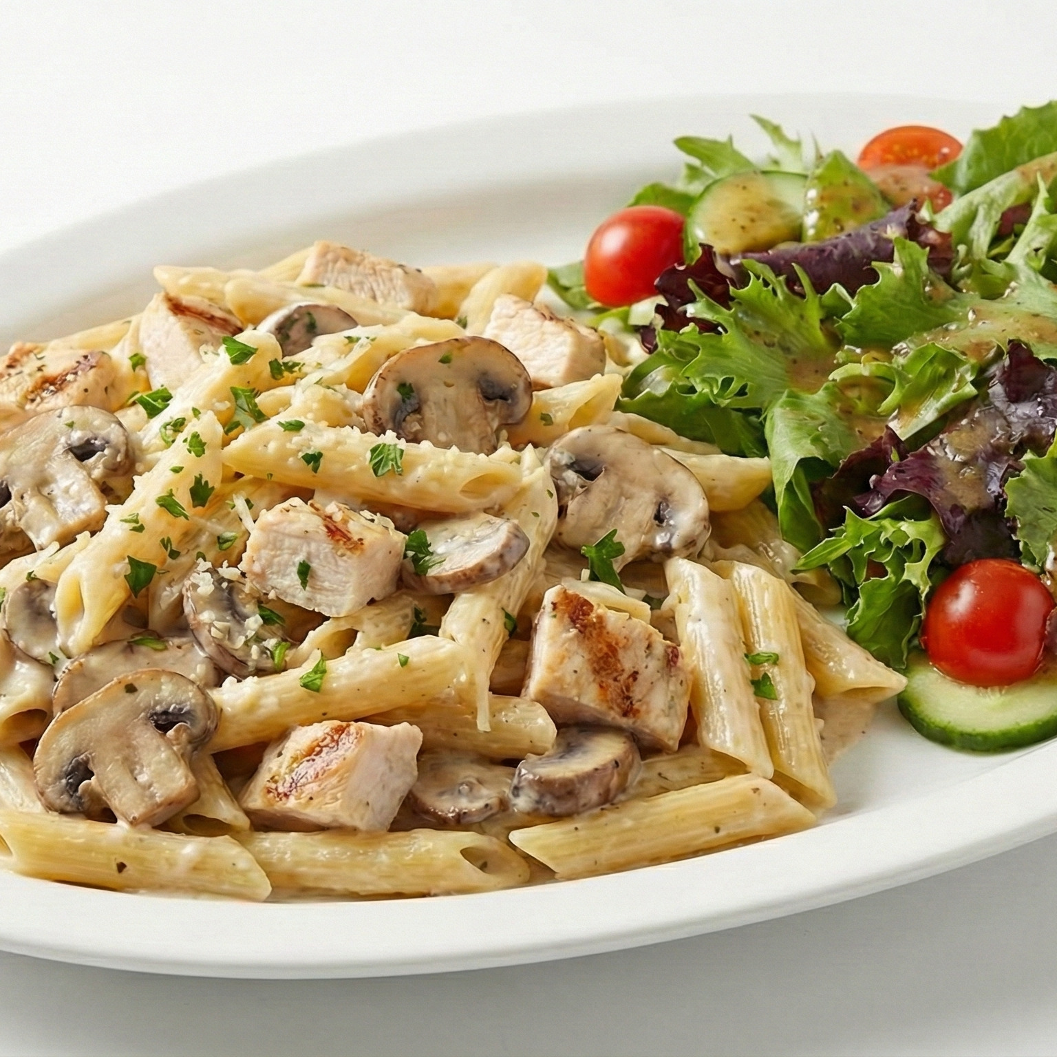 Kremalı Mantarlı Tavuklu Penne