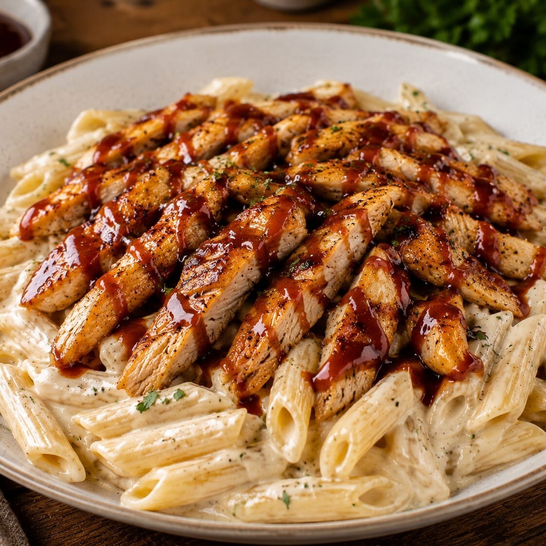 Barbekü Soslu Tavuklu Penne