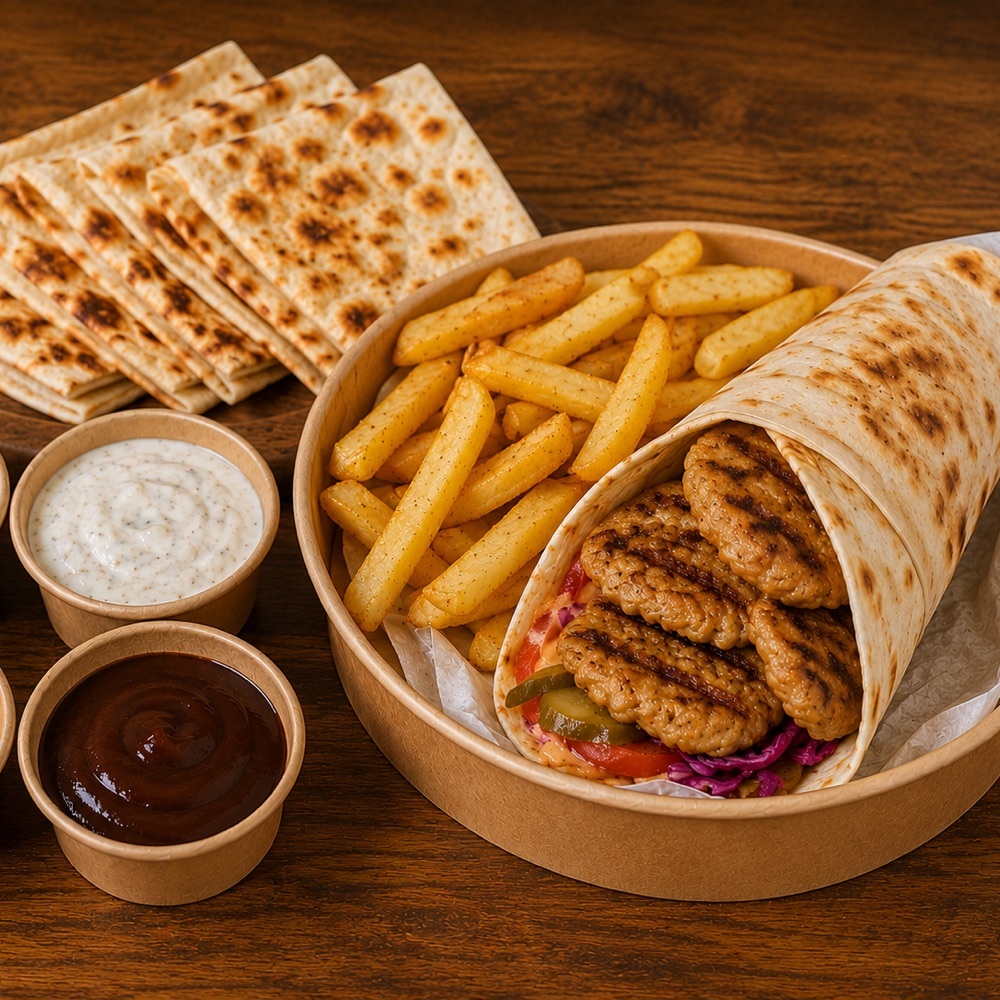 Barbekü Soslu Tavuk Köfte Dürüm Menü