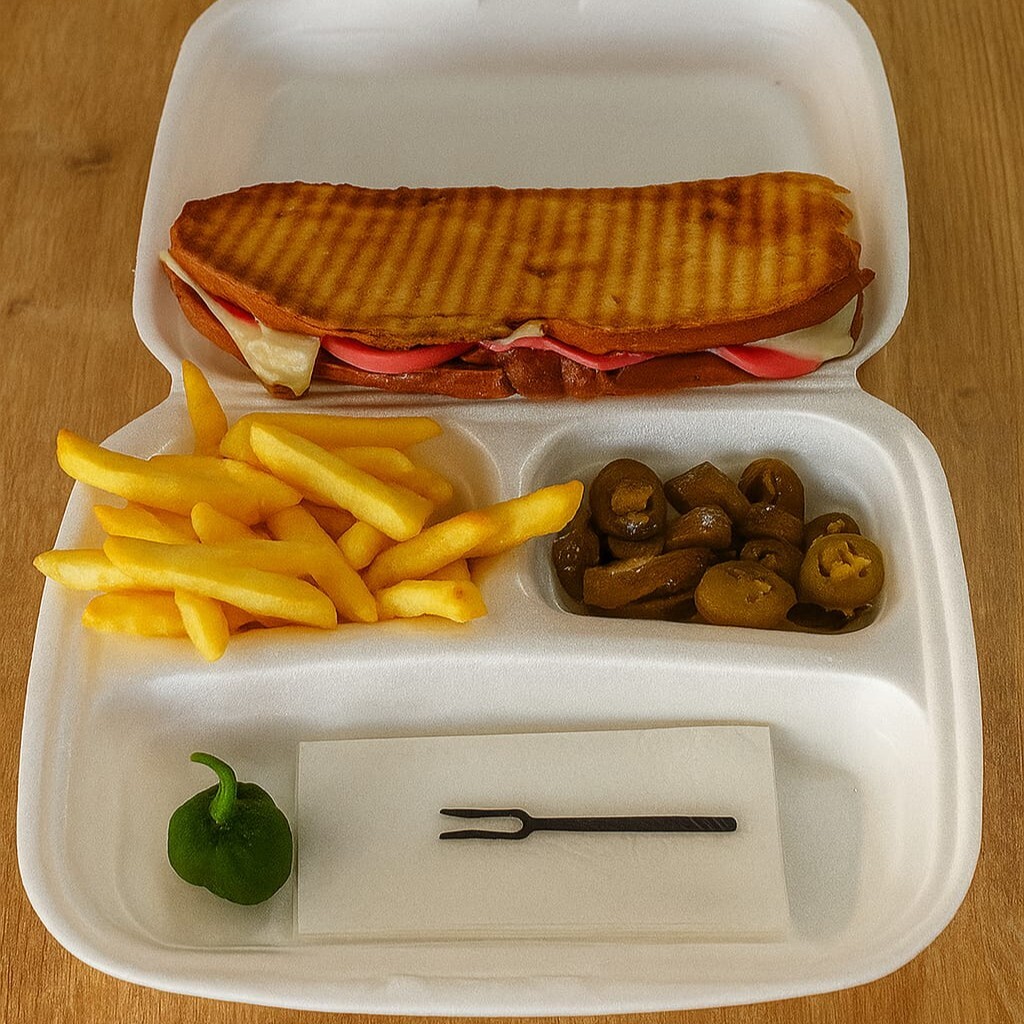 Ayvalık Ekmeğine Salamlı Kaşarlı Tost