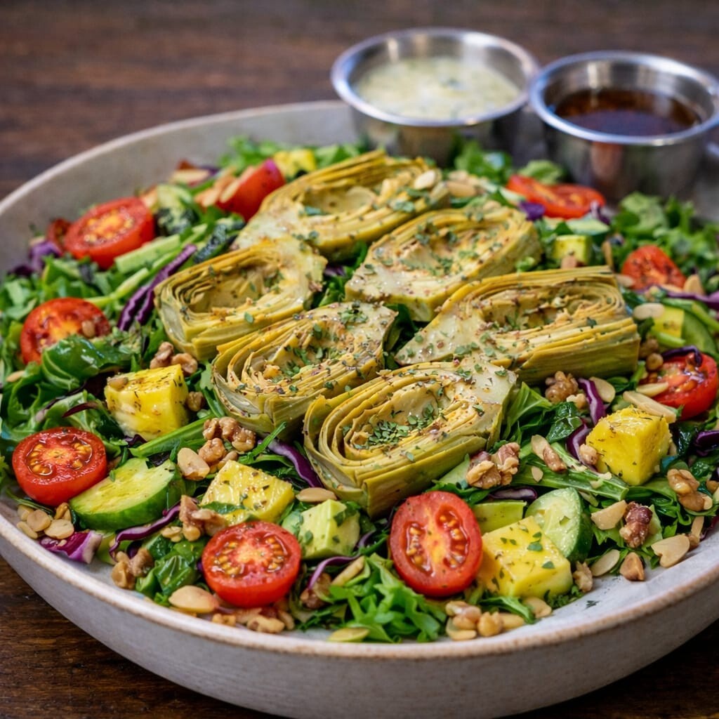 Izgara Enginar ve Avokado Salata