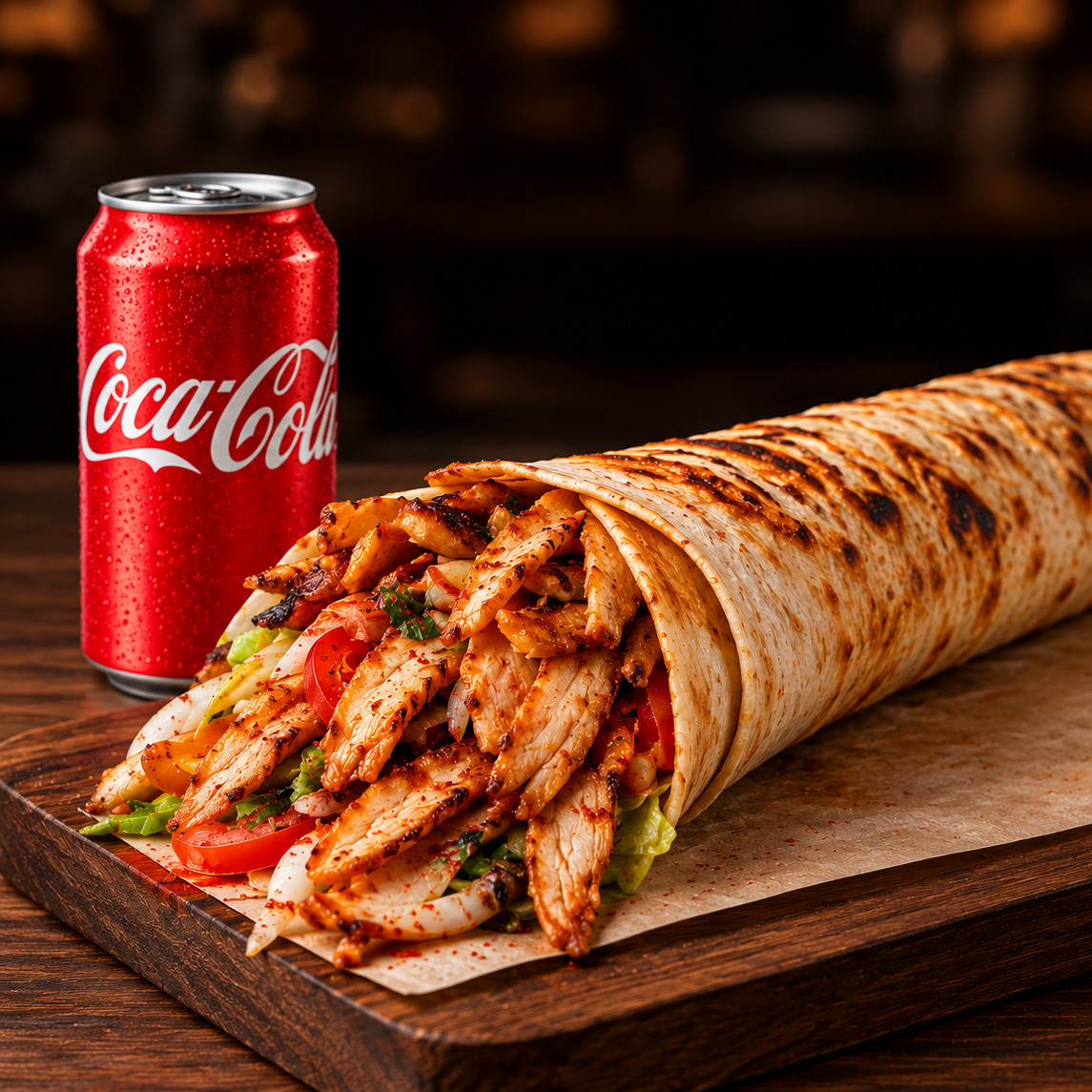 200 Gr Tavuk Zurna Dürüm + Kutu Coca-Cola (330 ml)