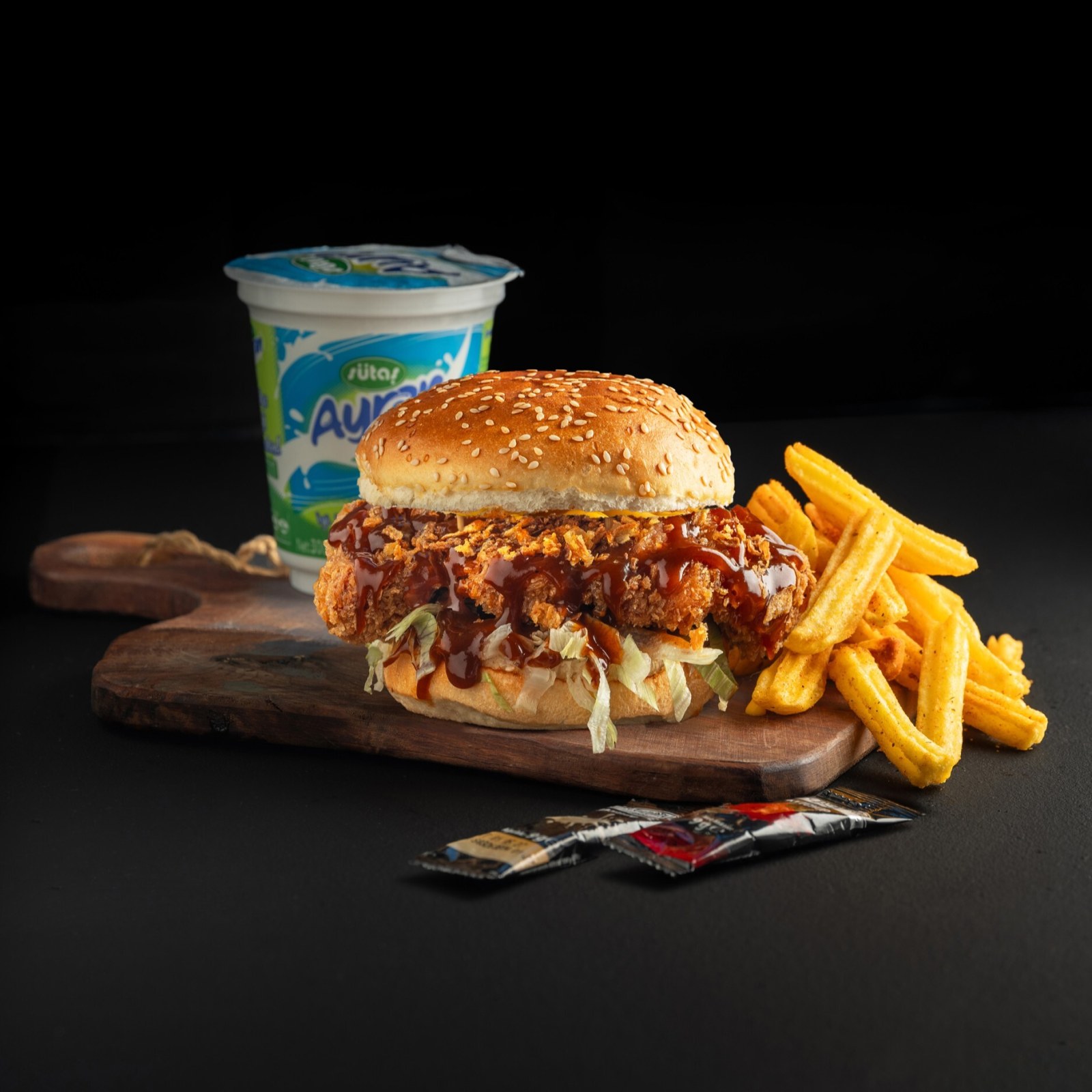 BBQ Fried Chicken Burger Menü