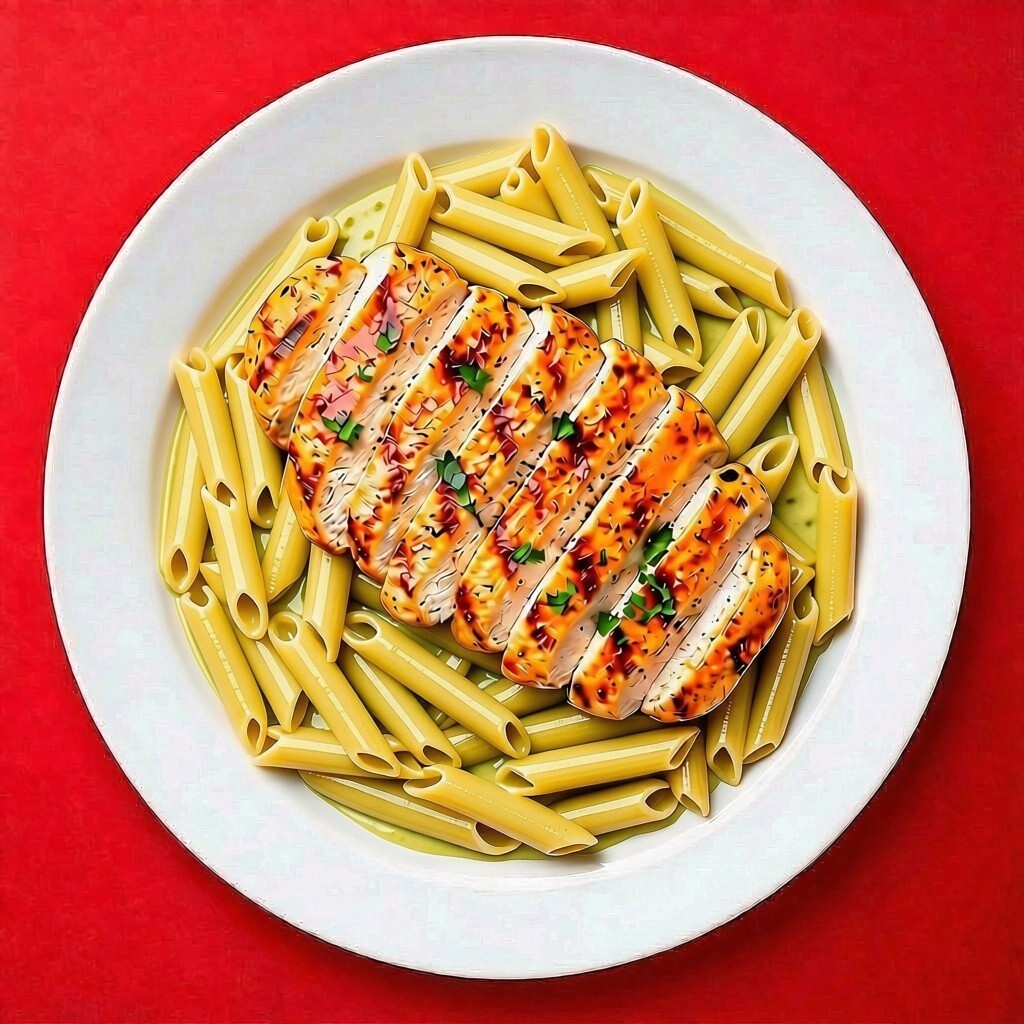 Pesto Soslu Makarna ve Izgara Tavuk