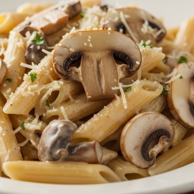 Tavuklu Kremalı Mantarlı Penne