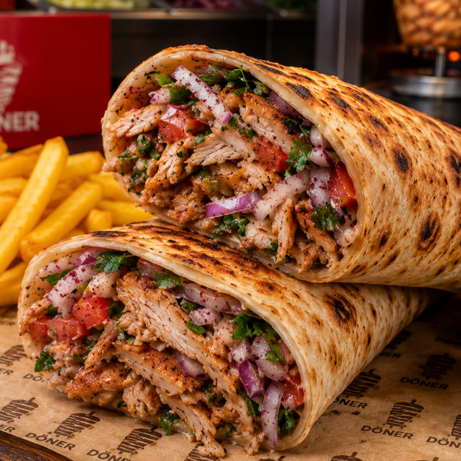 Ateş Kebapçı Usulü Tavuk Döner Dürüm