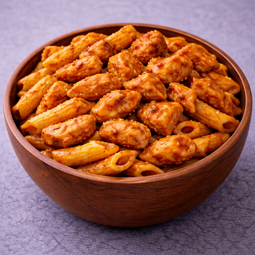 Acı Soslu Tavuklu Makarna