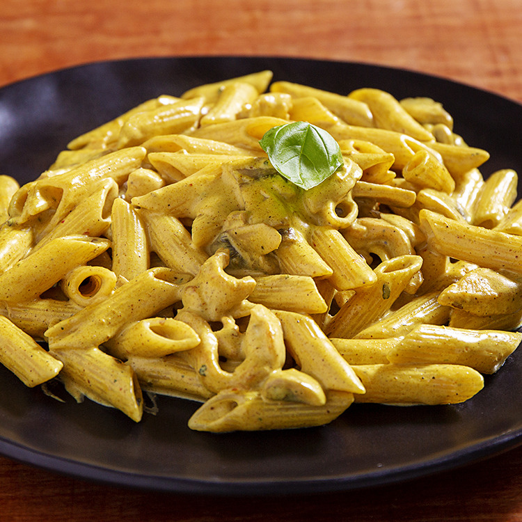 körülü tavuklu mantarlı penne