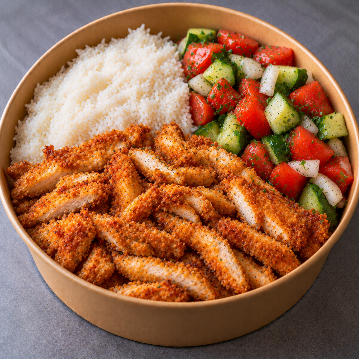Pilav & Çıtır Tavuk & Çoban Salata Bowl