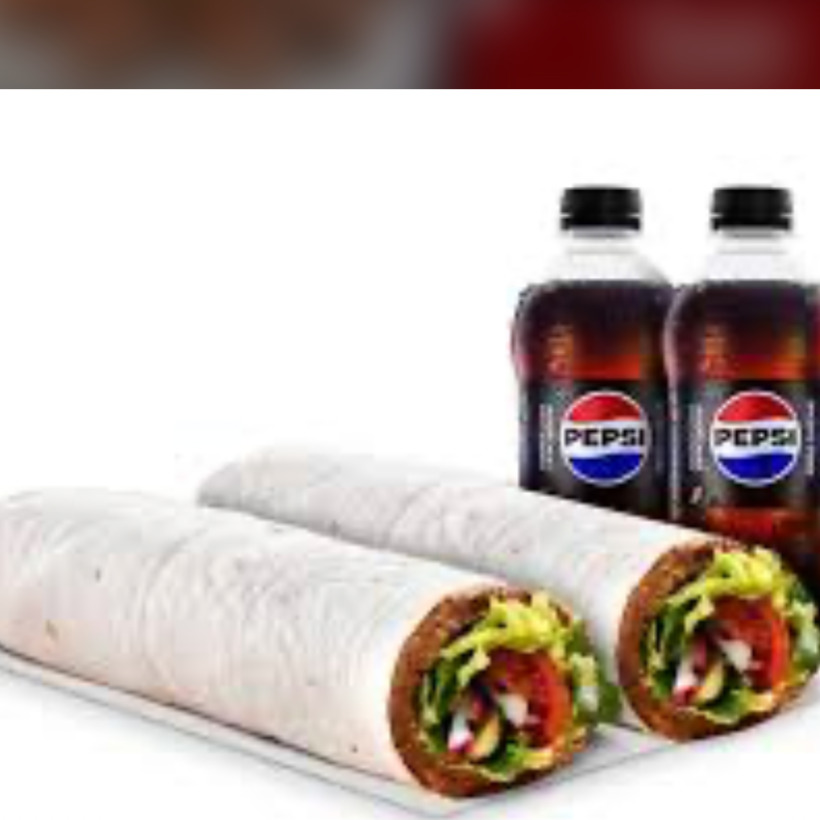 2 ‘Li Mega Dürüm ( 170x 170 Gr. ) + Ayran