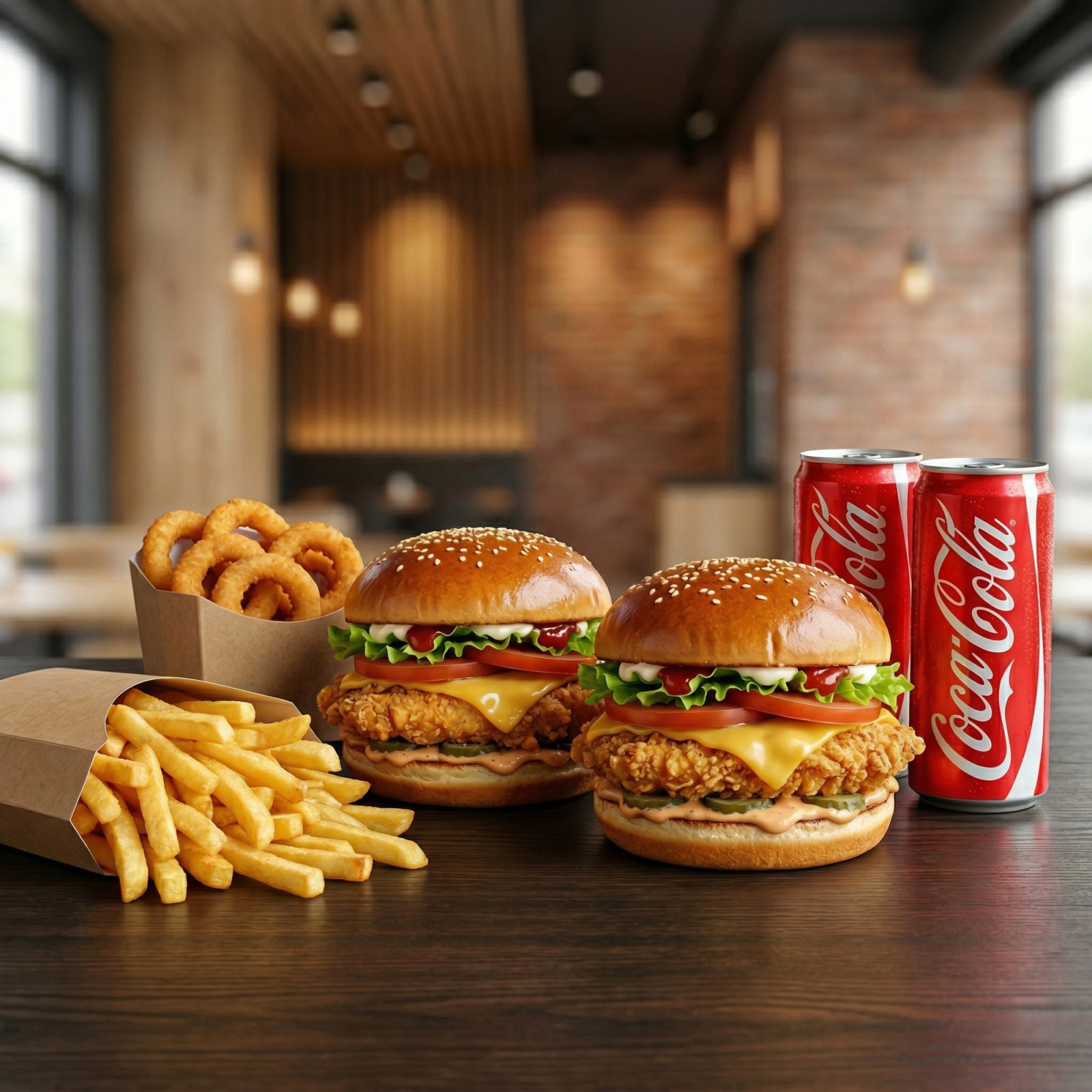 2'li Tavuk Cheeseburger Menü -Double Chicken Cheeseburger Combo