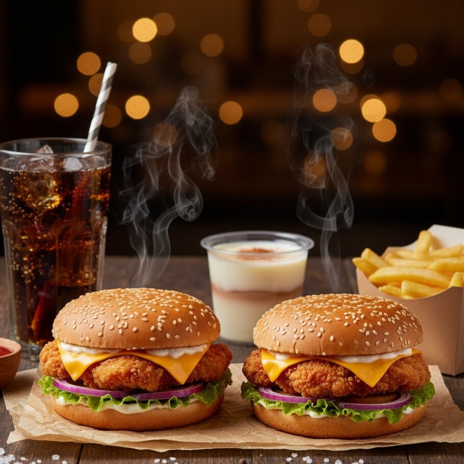 İkili Tavuk Cheese Burger