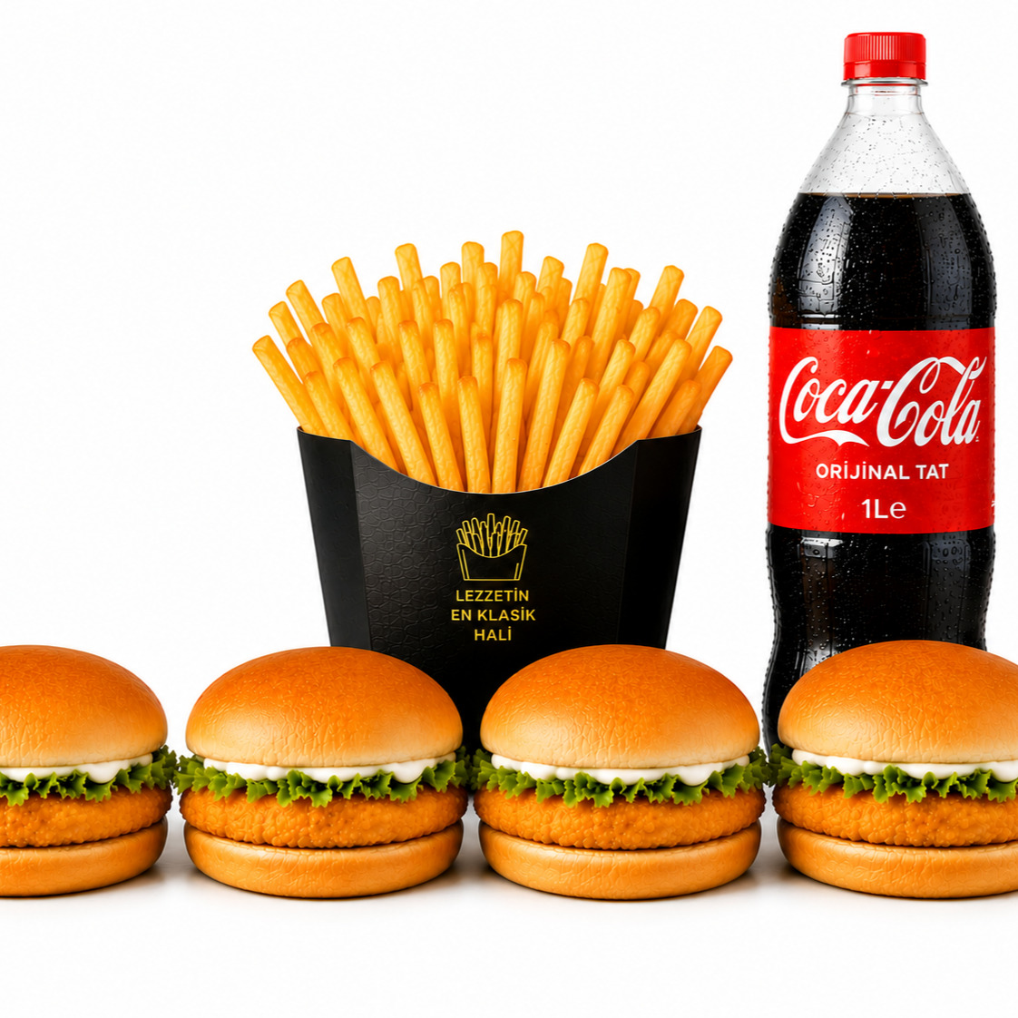 4'lü Mini Tavuk Burger Menü (Coca Cola)