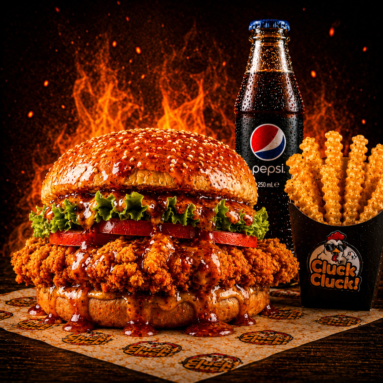 Hot Honey Burger Menü