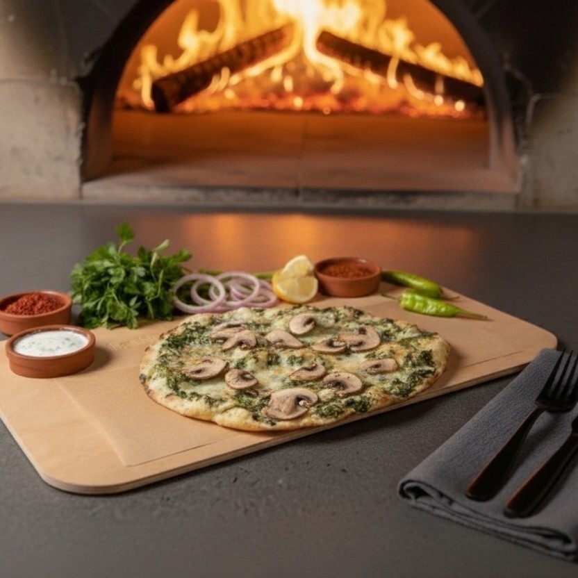 Ispanaklı Mantarlı Lahmacun