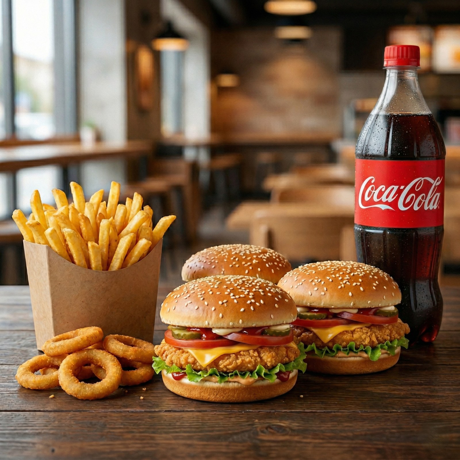 3'lü Tavuk Cheeseburger Menü -Triple Chicken Cheeseburger Menu