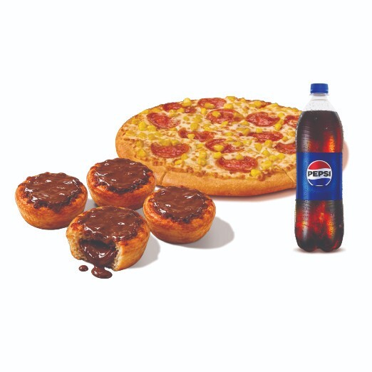 Büyük Boy Pizza + KITKAT® ile Sezar Puffs + İçecek (1 L)
