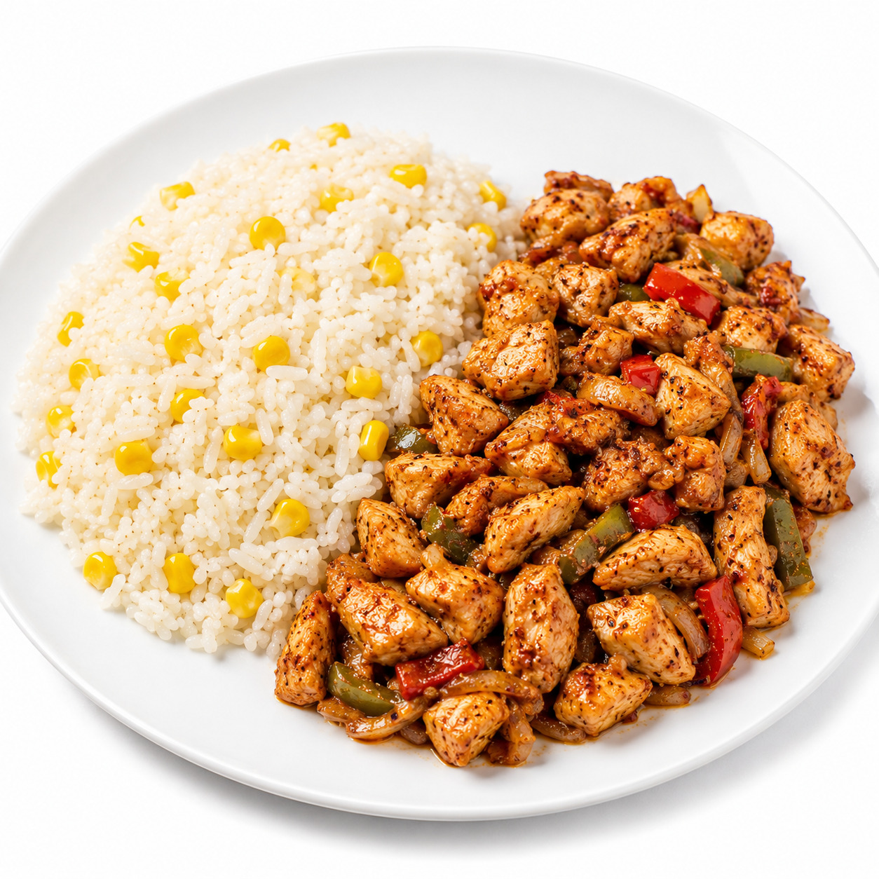King Rice Tavuk Üstü 150 gr tavuk sote 250 gr Tereyağlı Pilav 50 gr Mısır
