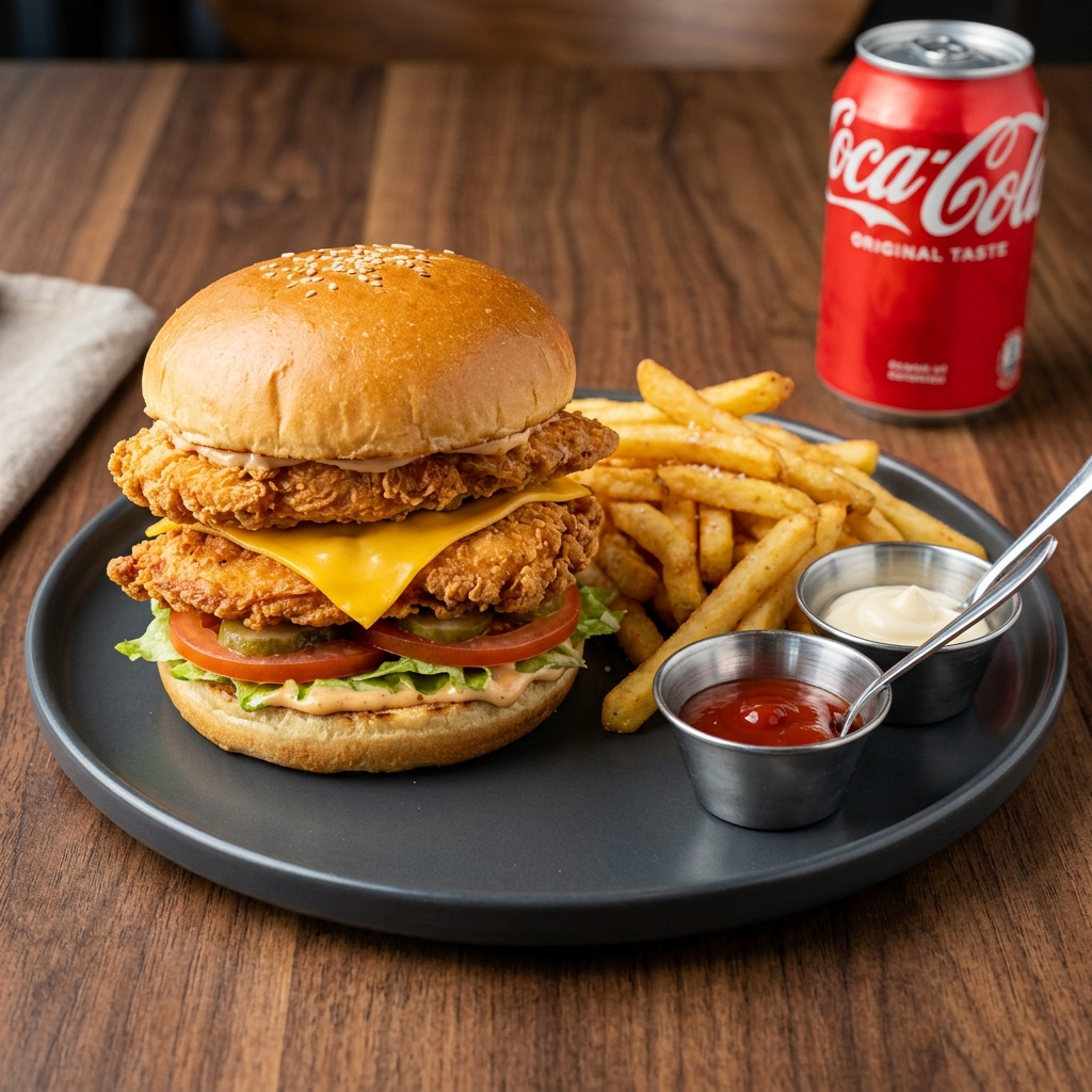 Double Chicken Burger Menü