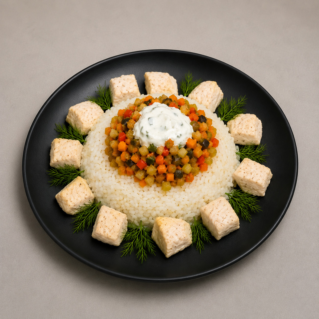 Buharda Tavuklu Sebzeli Basmati Pilavı