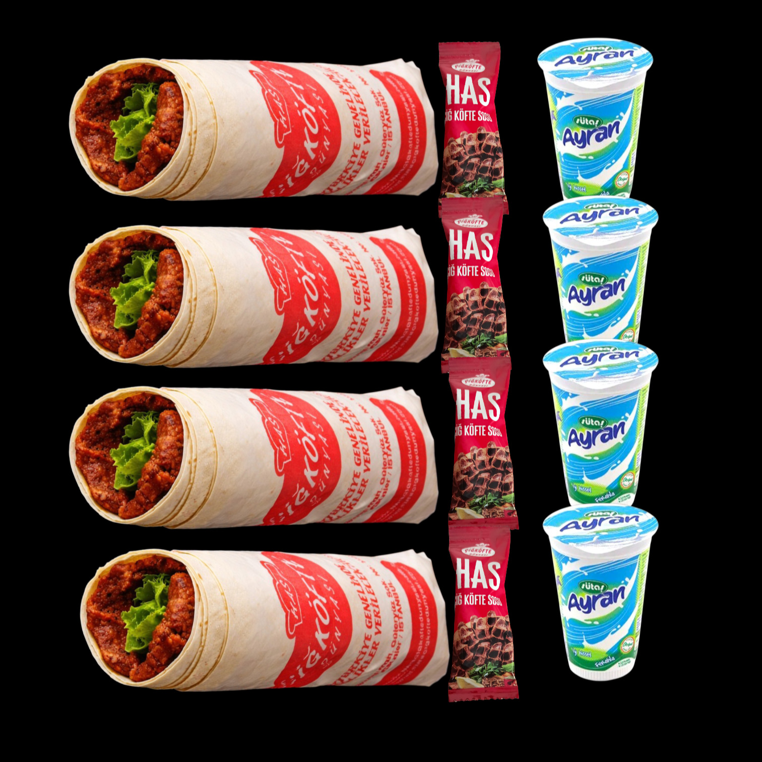 4'lü 200 gr Has Dürüm - 4 Ayran 170 ml