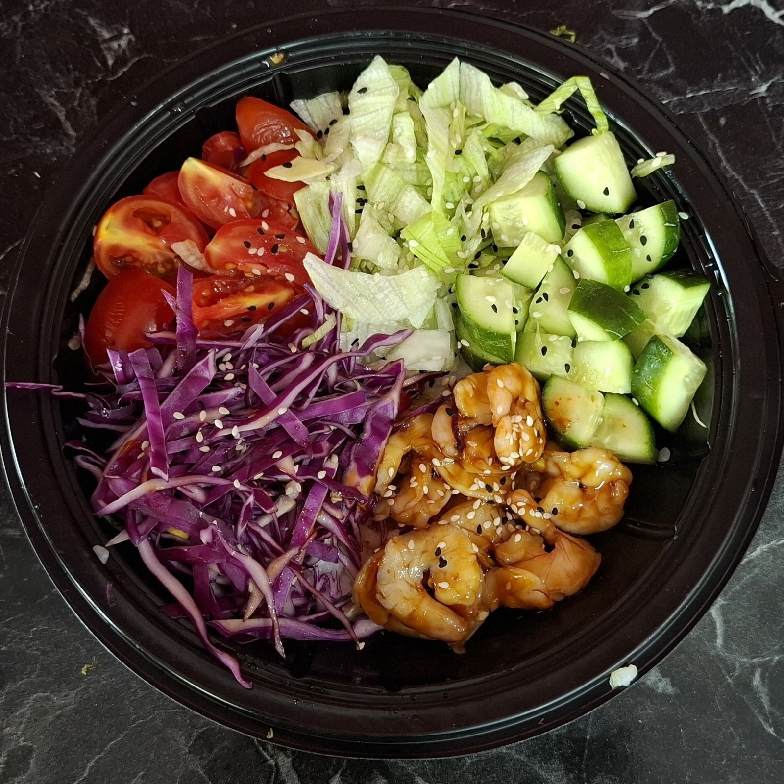Teriyaki Soslu Haşlanmış Karidesli Bowl